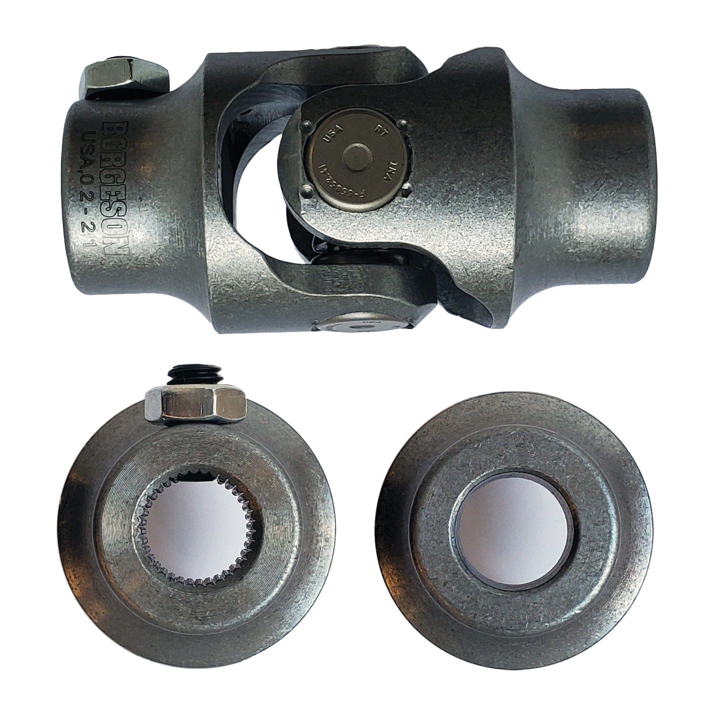 5/8-36 Spline X 5/8 Smooth Bore Single Steering U-joint - Select Finish - Borgeson