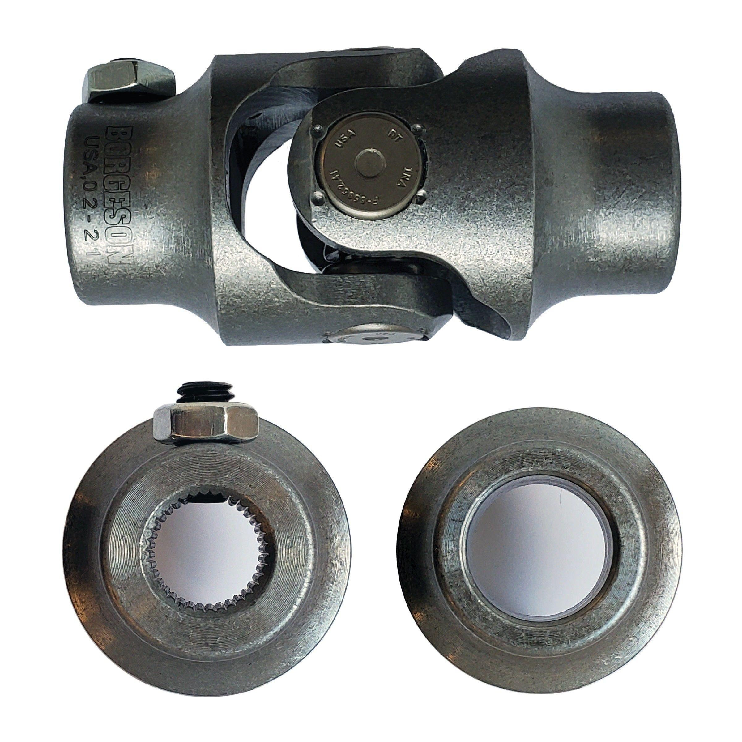 5/8-36 Spline X 3/4 Smooth Bore Single Steering U-joint - Select Finish - Borgeson