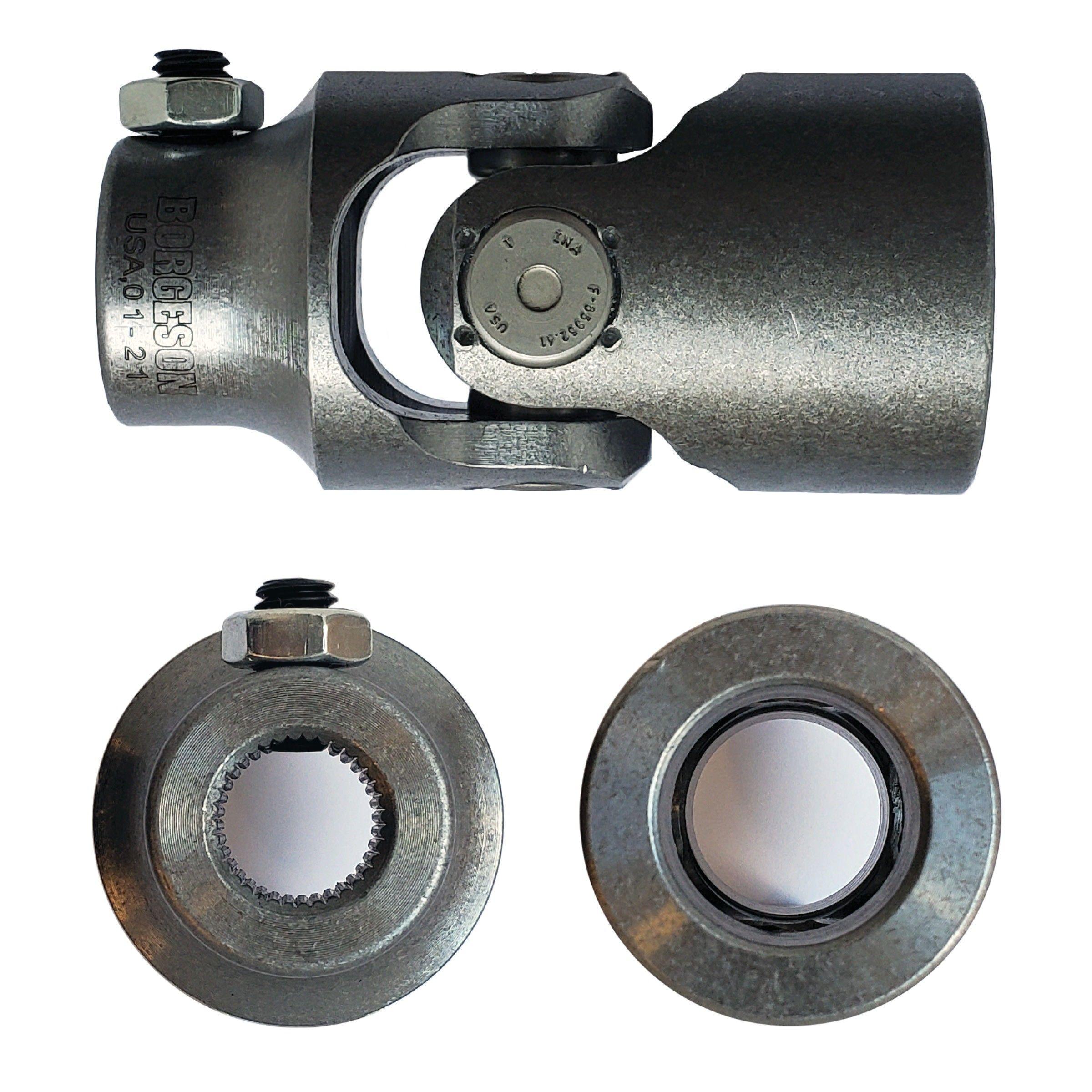 5/8-36 Spline X 1" Smooth Bore Single Steering U-joint - Select Finish - Borgeson