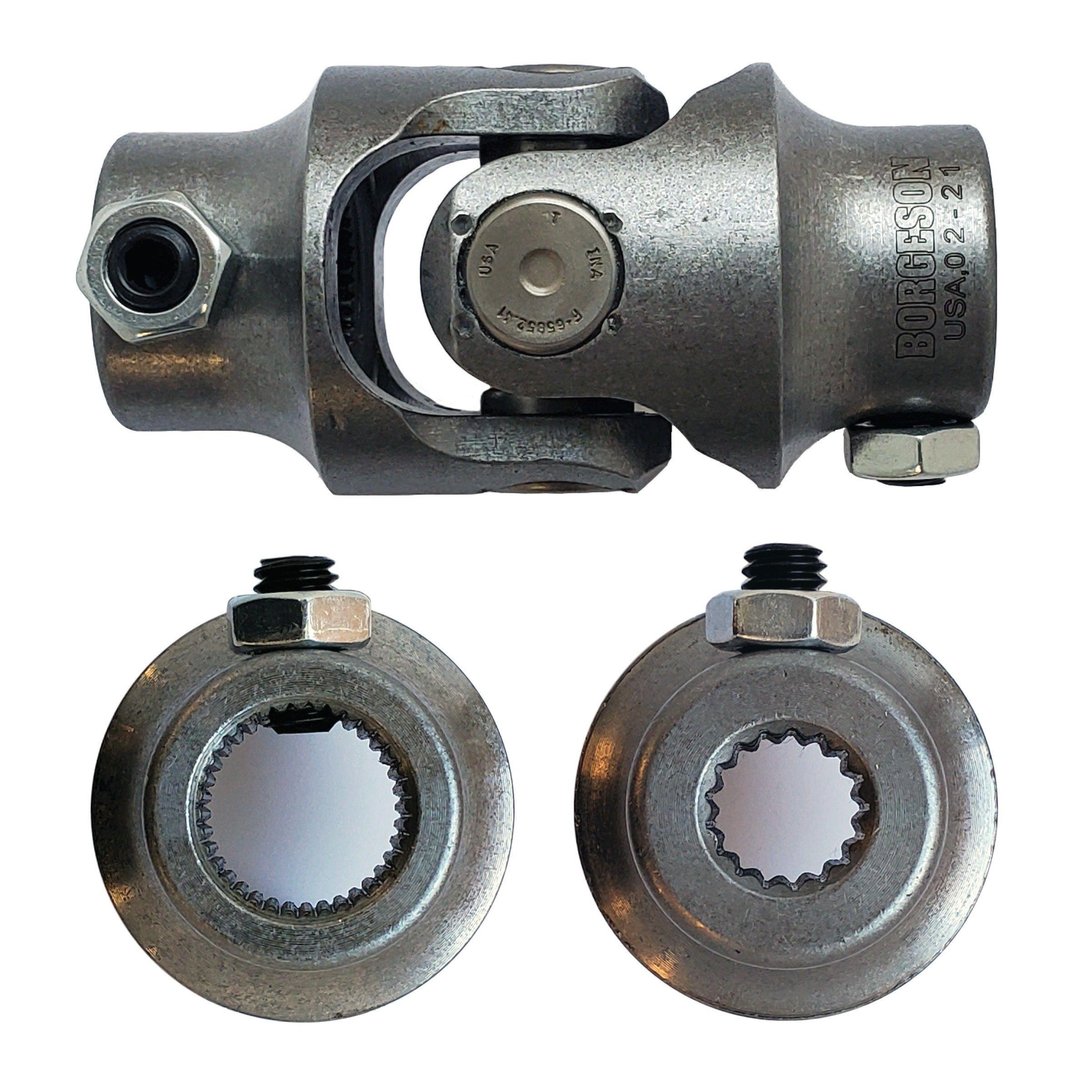 3/4-36 Spline X 9/16-17 Spline Steering U-Joint - Select Finish, Borgeson
