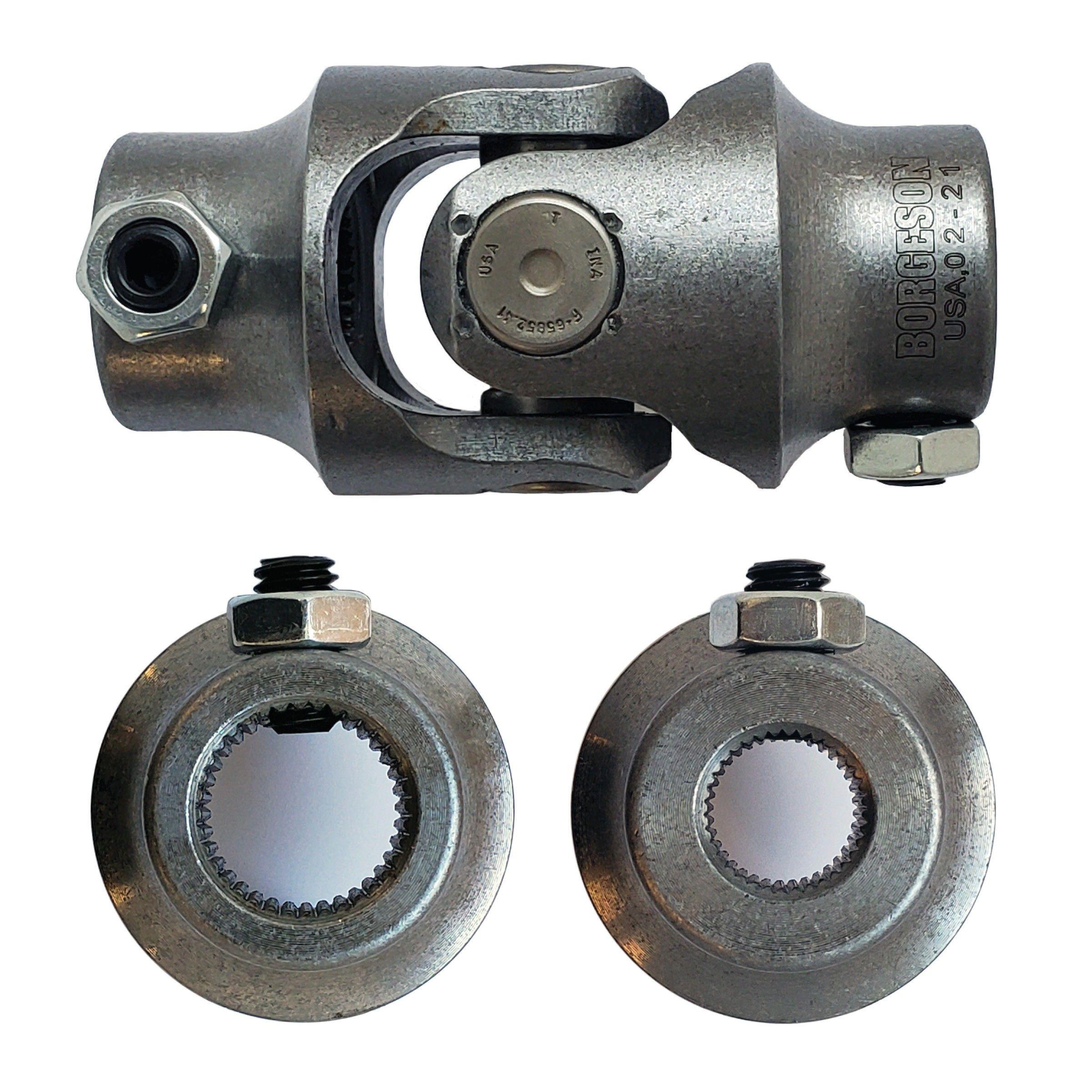 3/4-36 Spline X 9/16-36 Spline Steering U-Joint - Select Finish, Borgeson