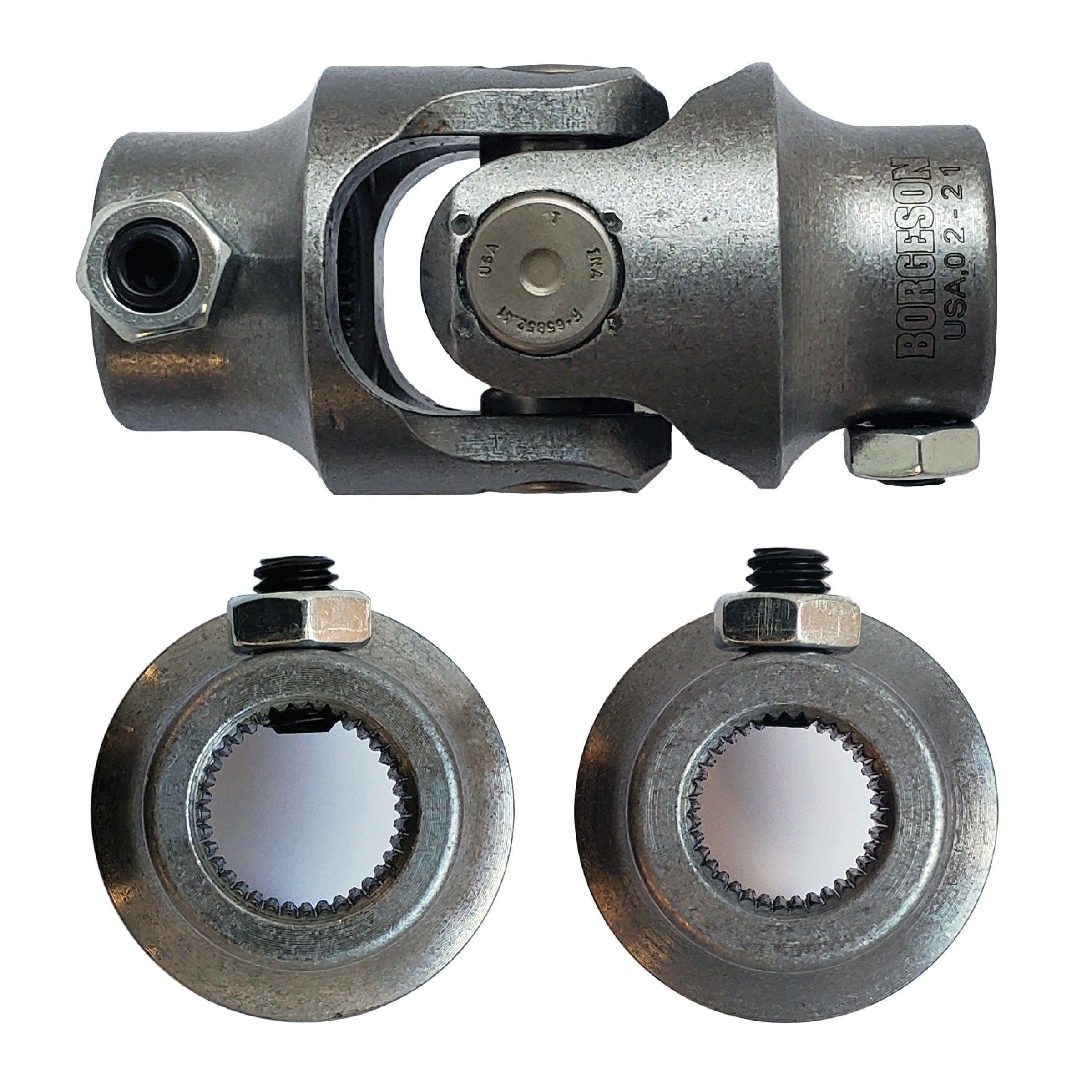 3/4-36 Spline X 11/16-36 Spline Single Steering U-Joint - Select Finish - Borgeson