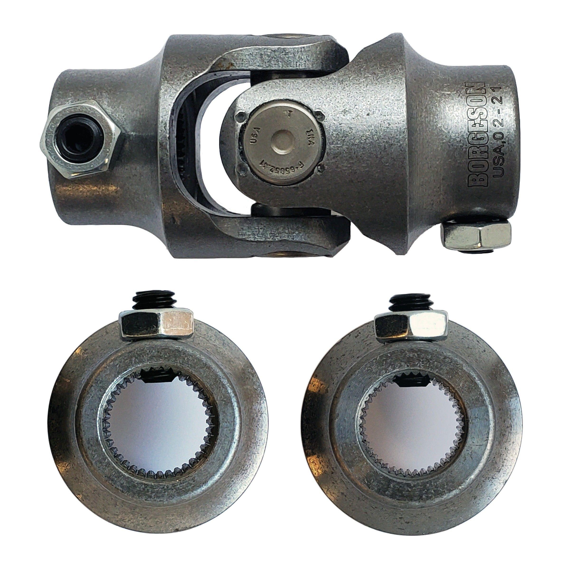 3/4-36 Spline X 11/16-40 Spline Single Steering U-Joint - Select Finish - Borgeson