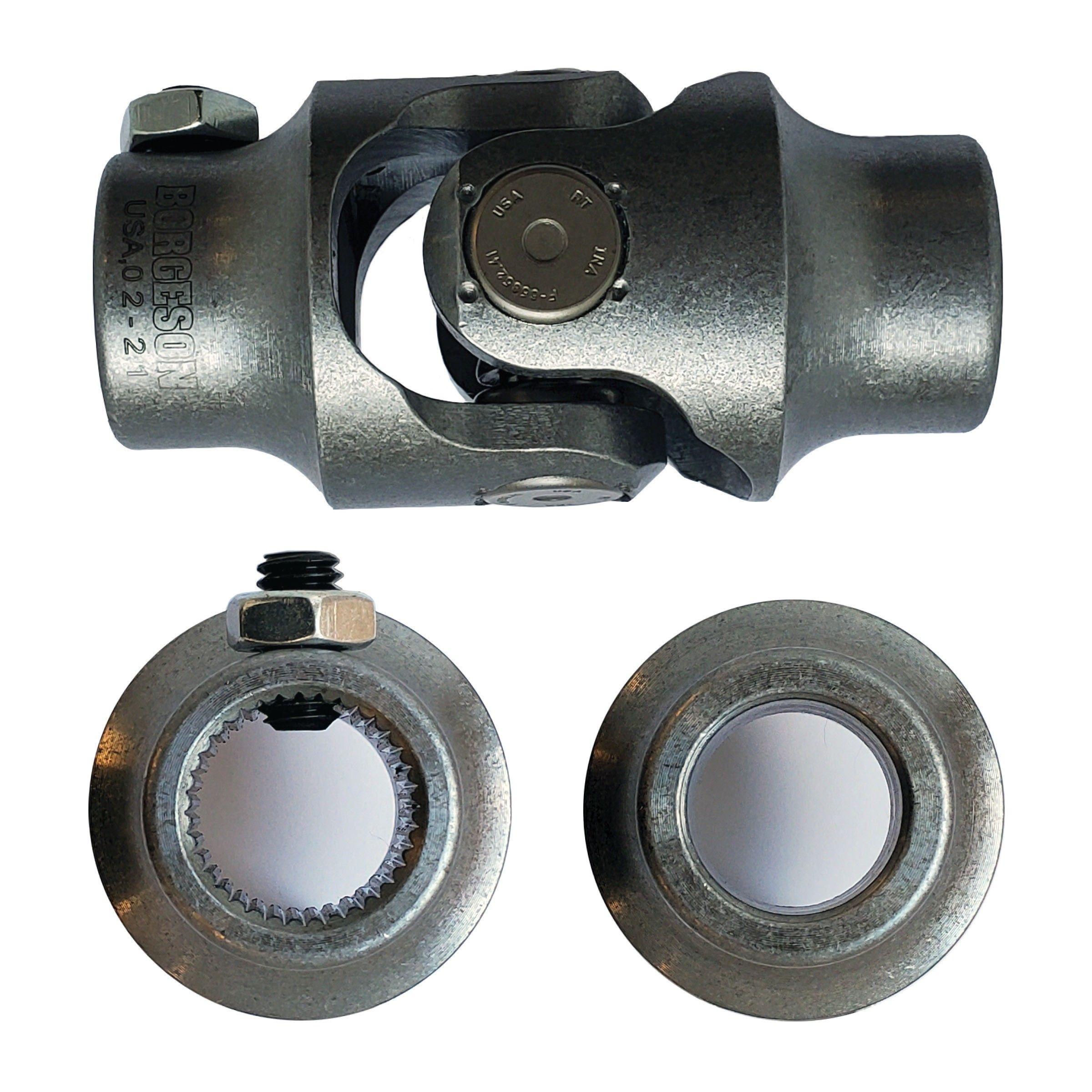13/16-36 Spline X 3/4 Smooth Bore Single Steering U-joint - Select Finish - Borgeson