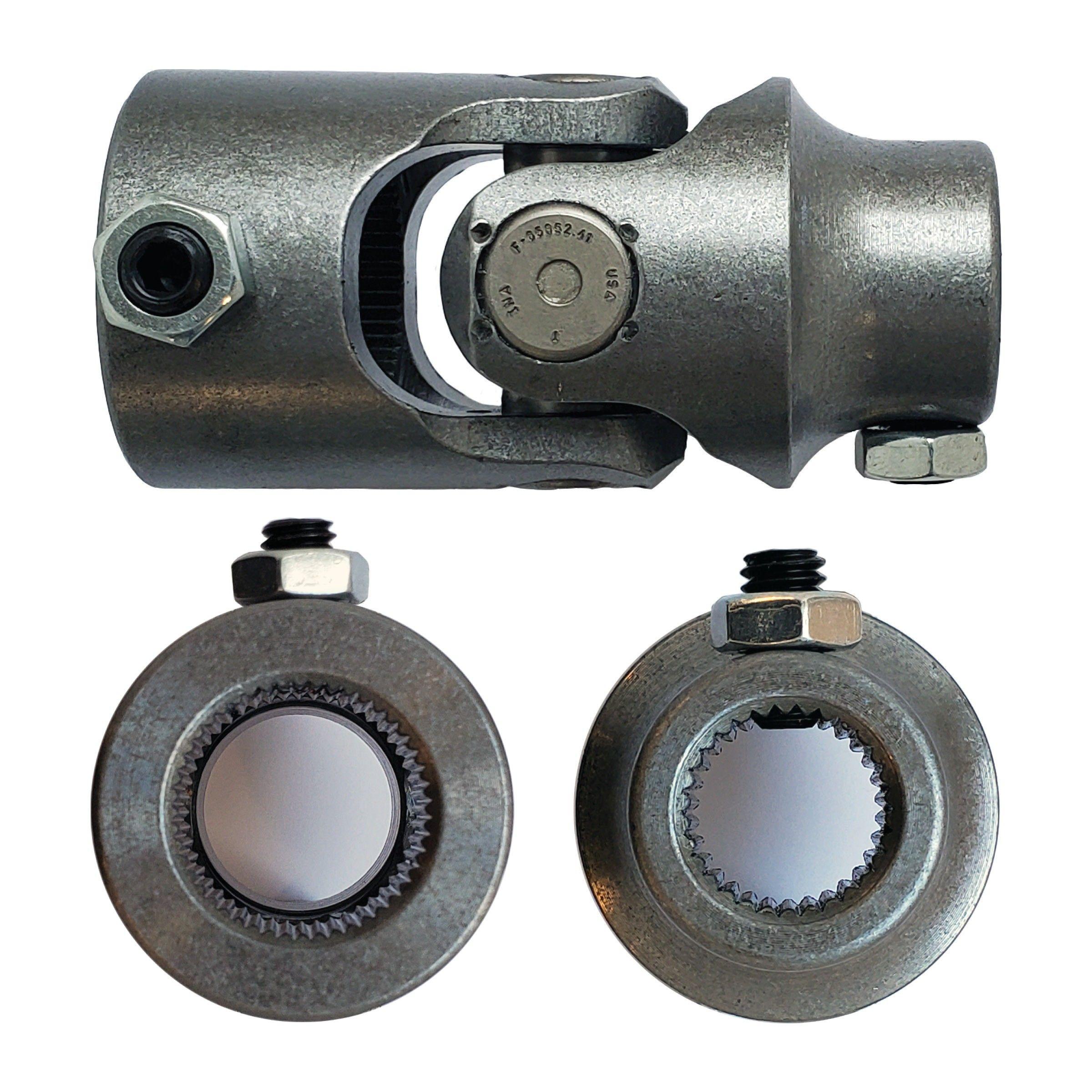 1"48 Spline X 3/4-30 Spline Single Steering U-Joint - Select Finish - Borgeson