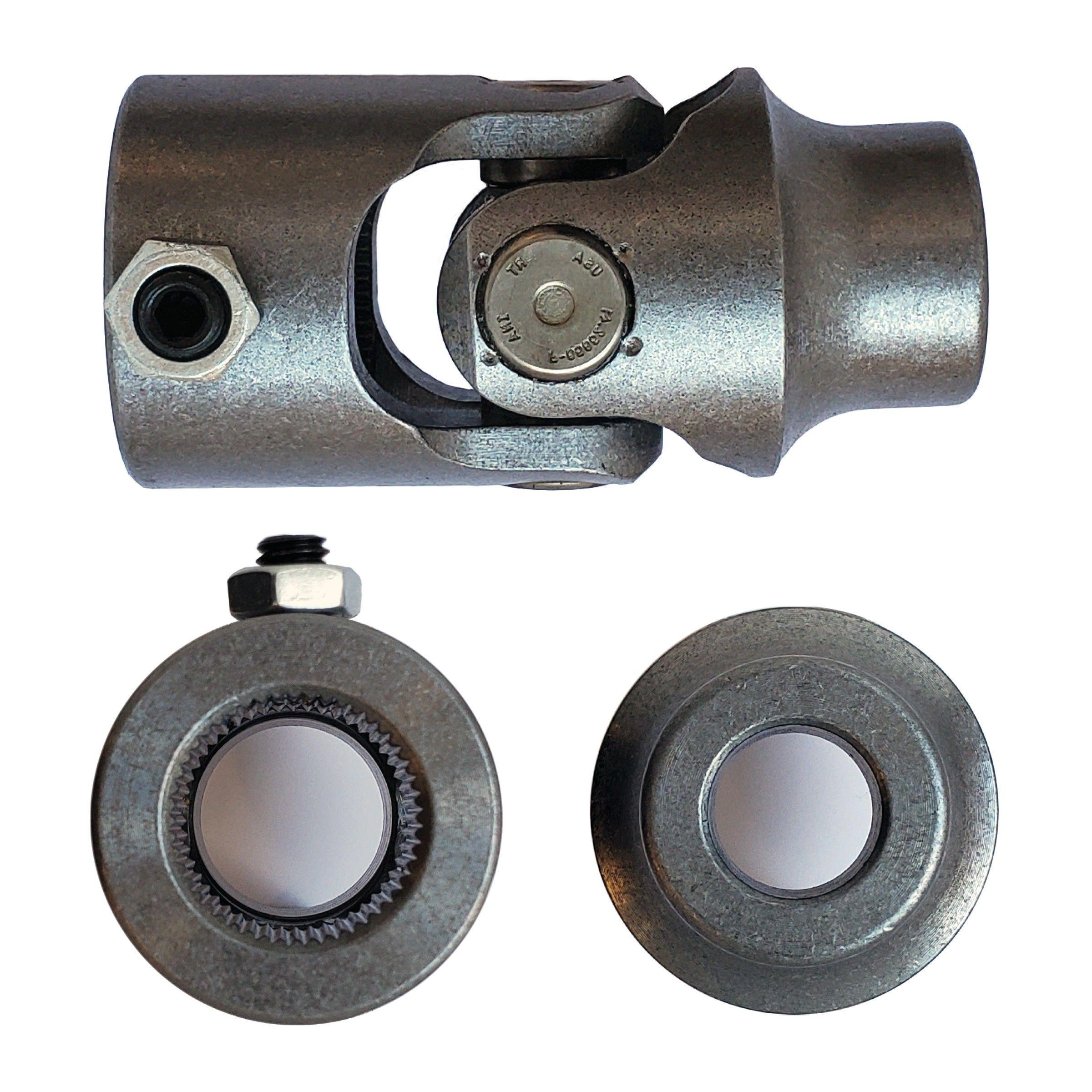 1-48 Spline X 5/8 Smooth Bore Single Steering U-joint - Select Finish - Borgeson