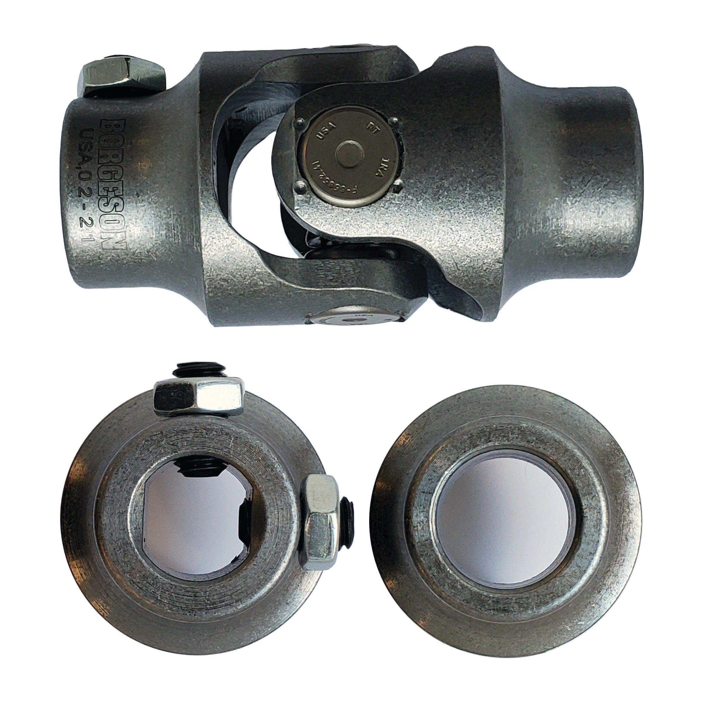 Borgeson Steering U-Joint, 17MM DD X 3/4 Smooth Bore - Select Finish