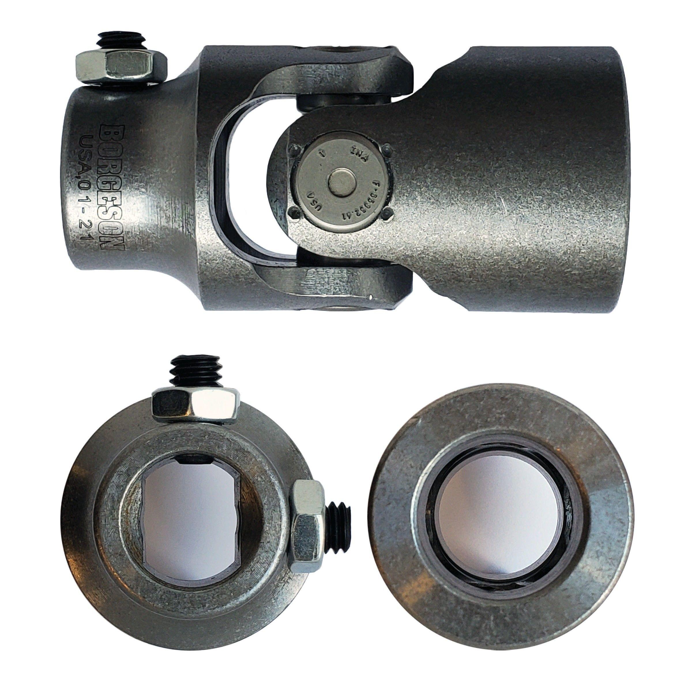 Borgeson Steering U-Joint, 3/4DD X 1" Smooth Bore - Select Finish