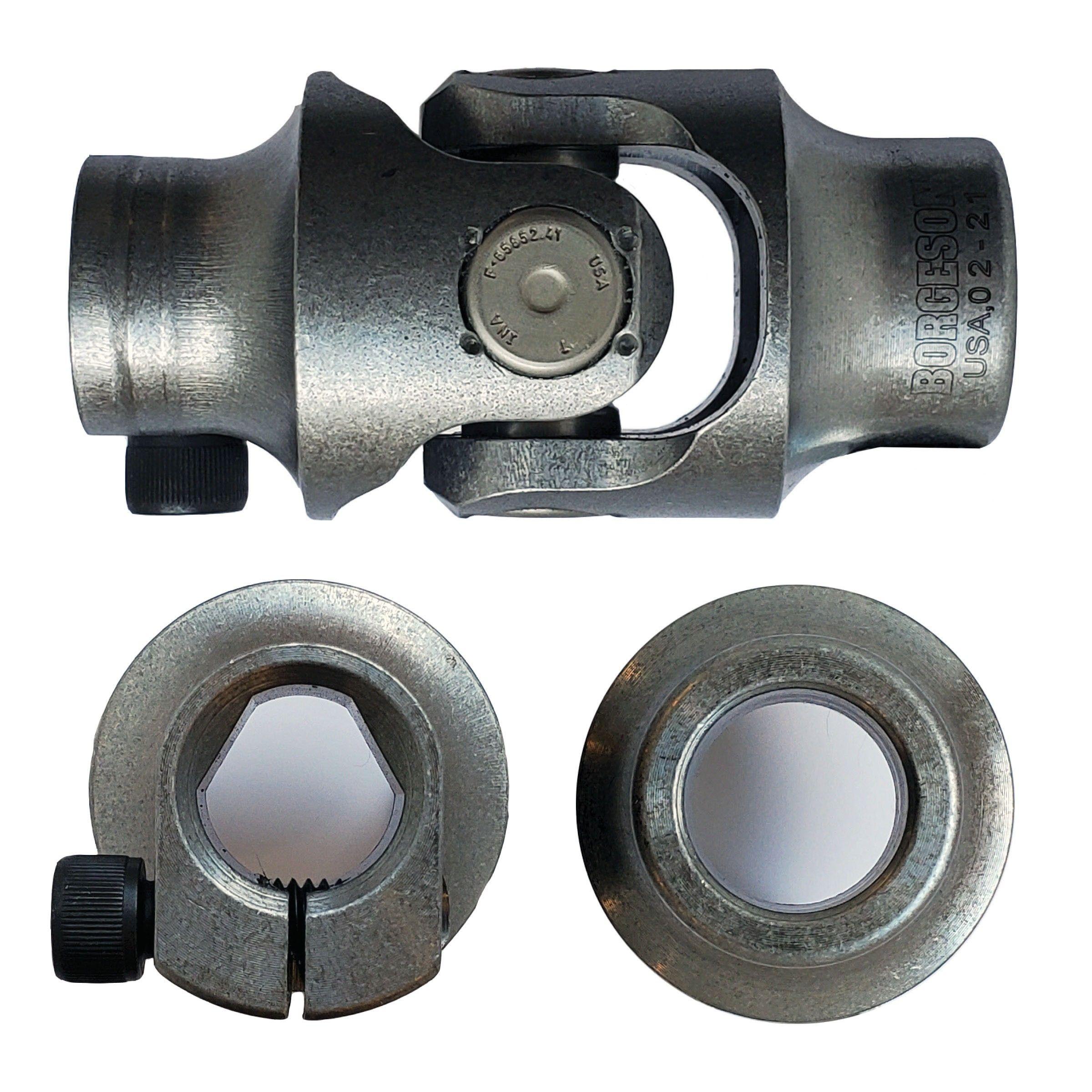 3/4V X 3/4 Smooth Bore Single Steering U-joint - Select Finish - Borgeson