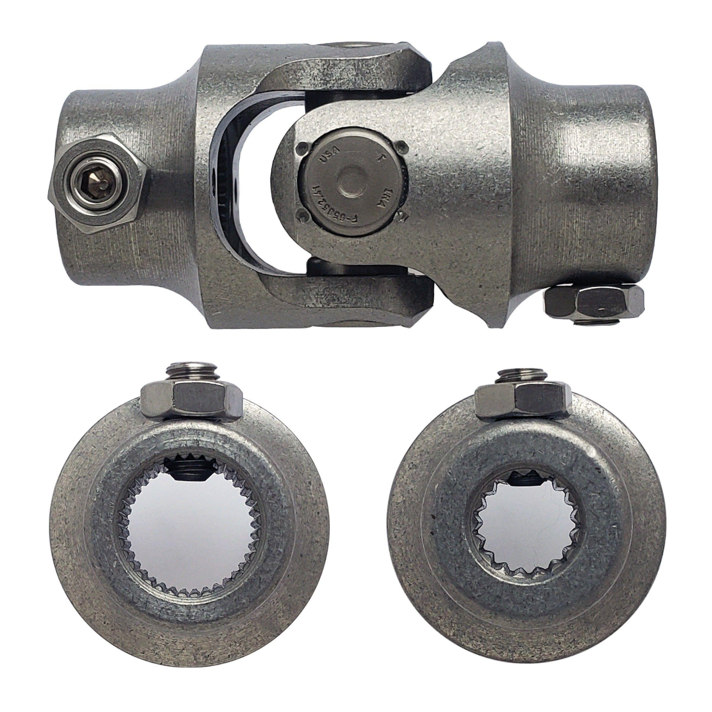 3/4-36 Spline X 9/16-17 Spline Steering U-Joint - Select Finish, Borgeson