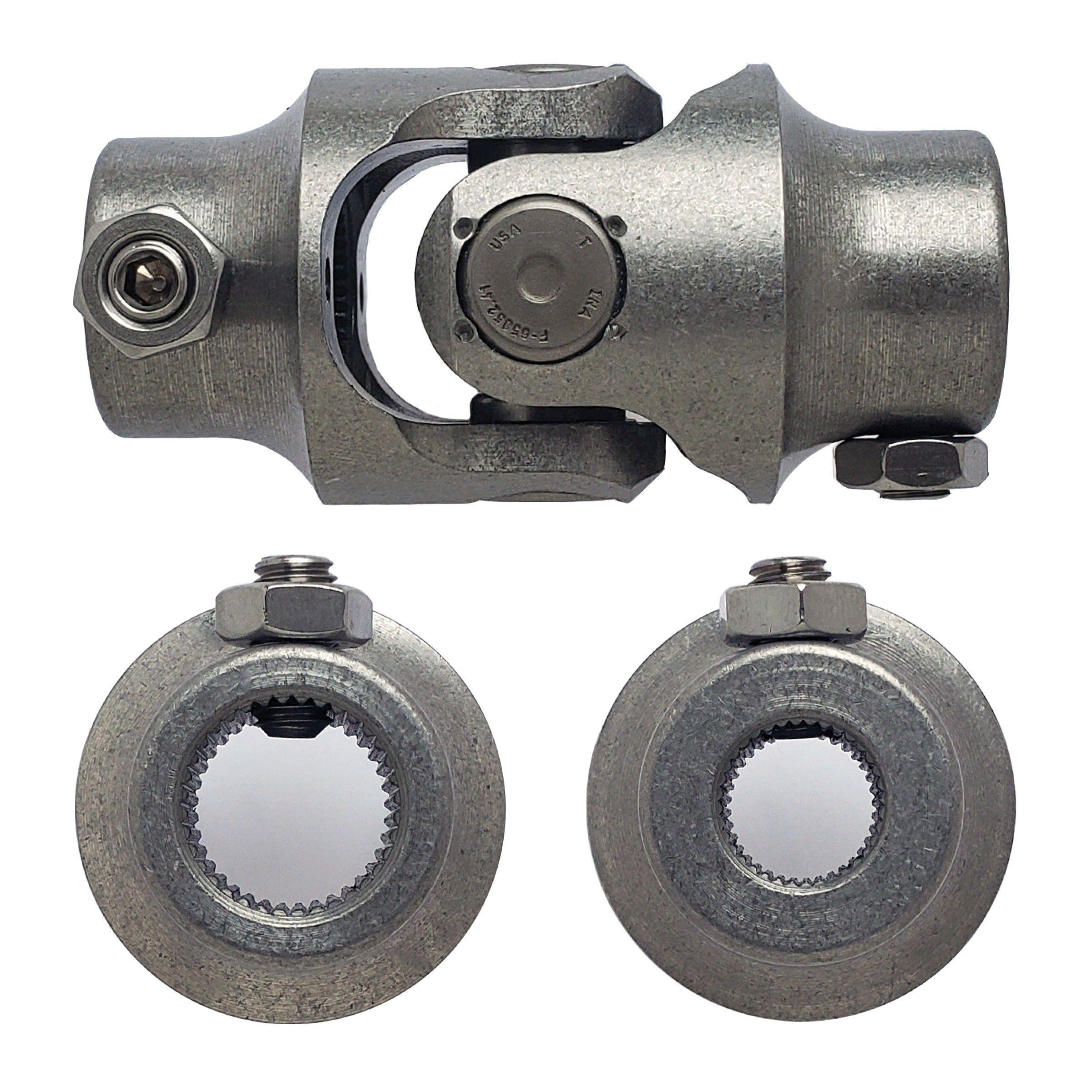 3/4-36 Spline X 9/16-36 Spline Steering U-Joint - Select Finish, Borgeson