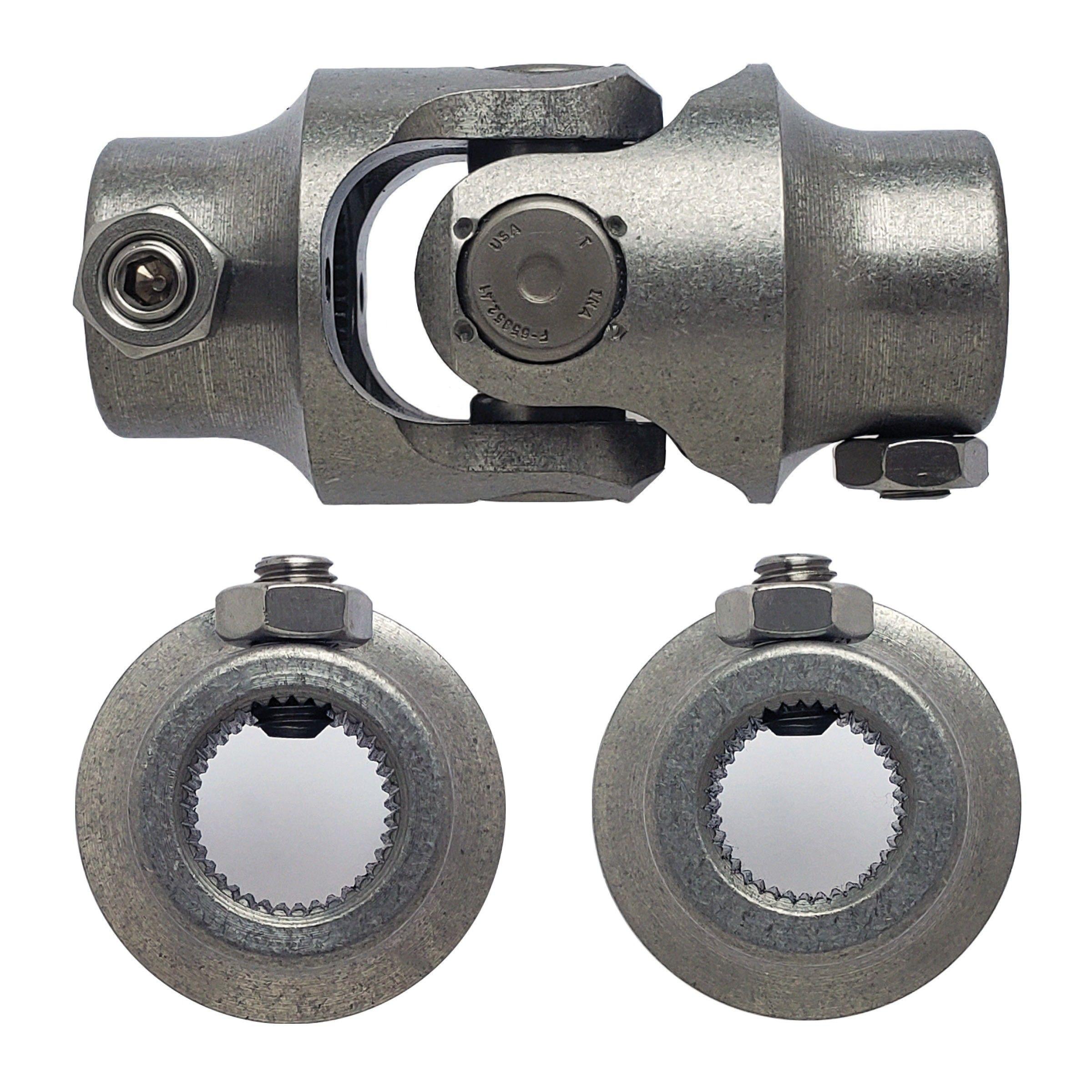 3/4-36 Spline X 11/16-40 Spline Single Steering U-Joint - Select Finish - Borgeson