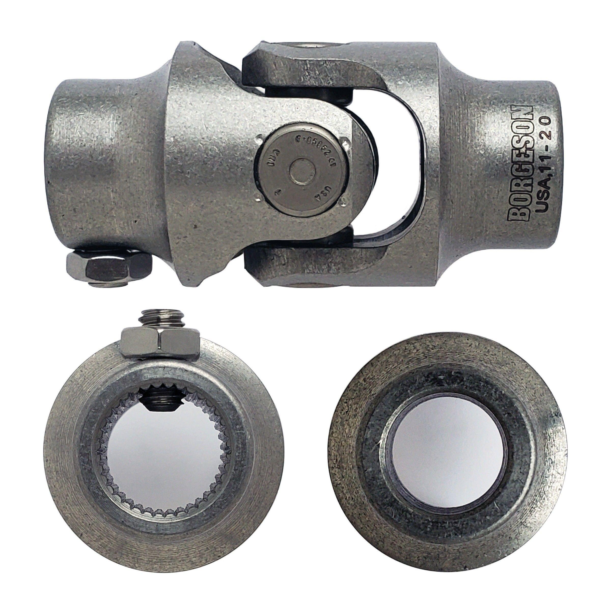 13/16-36 Spline X 3/4 Smooth Bore Single Steering U-joint - Select Finish - Borgeson