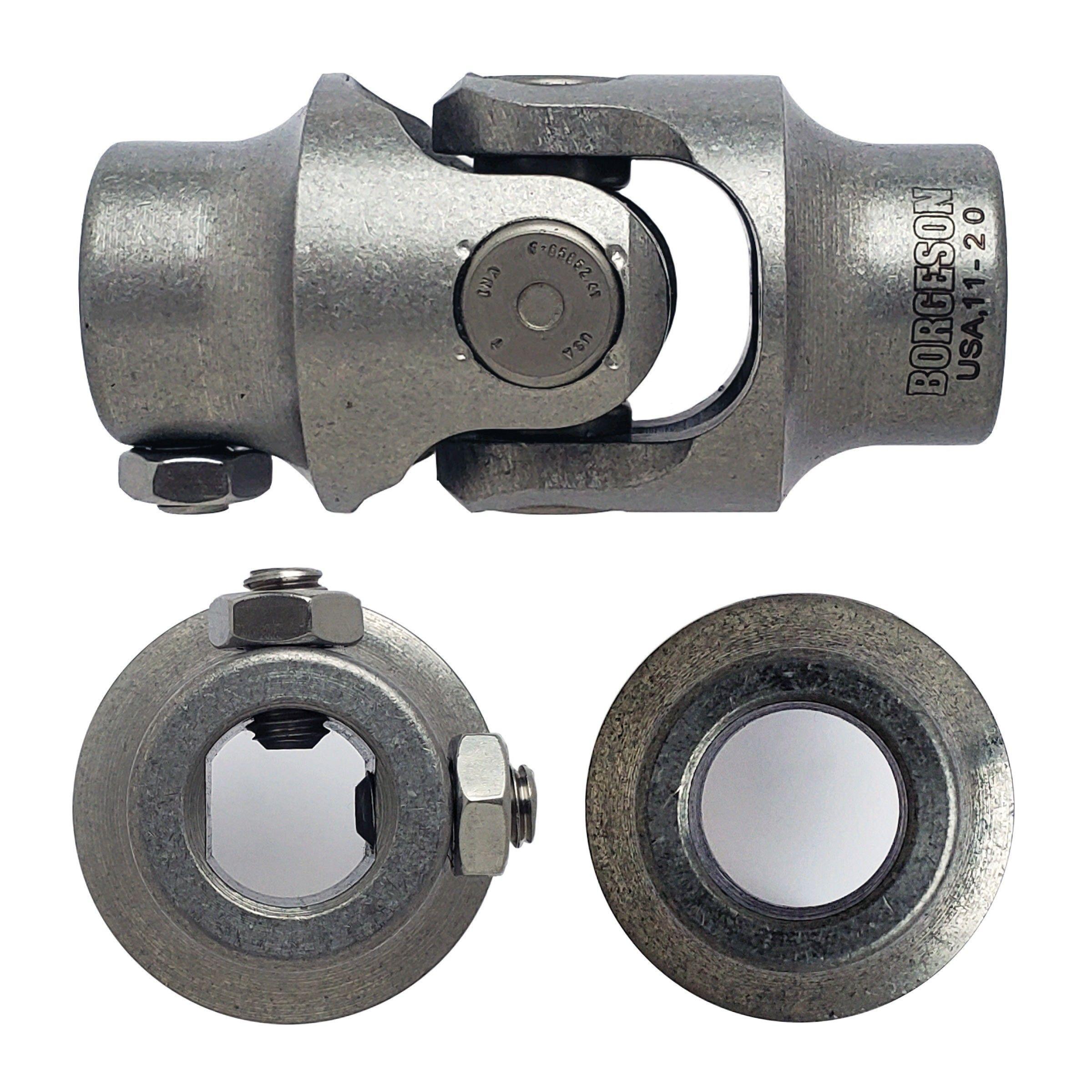 Borgeson Steering U-Joint, 17MM DD X 3/4 Smooth Bore - Select Finish