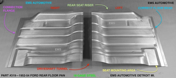 1952-54 Ford and Mercury Car Rear Floor Pan