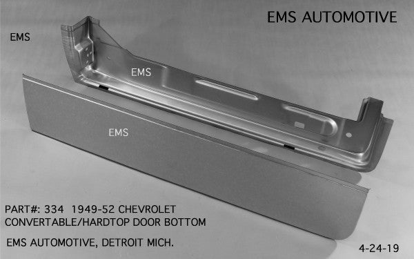 1949-52 Chevy Hardtop and Convertible Door Bottom Repair Kit