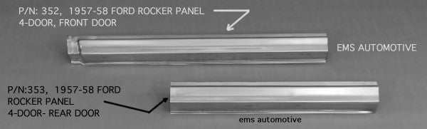 1957-58 Ford 4 Door Sedan and Wagon Rear Door Rocker Panel