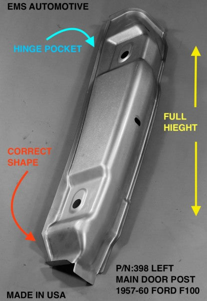 1957-60 Ford F100 Truck Main Door Post