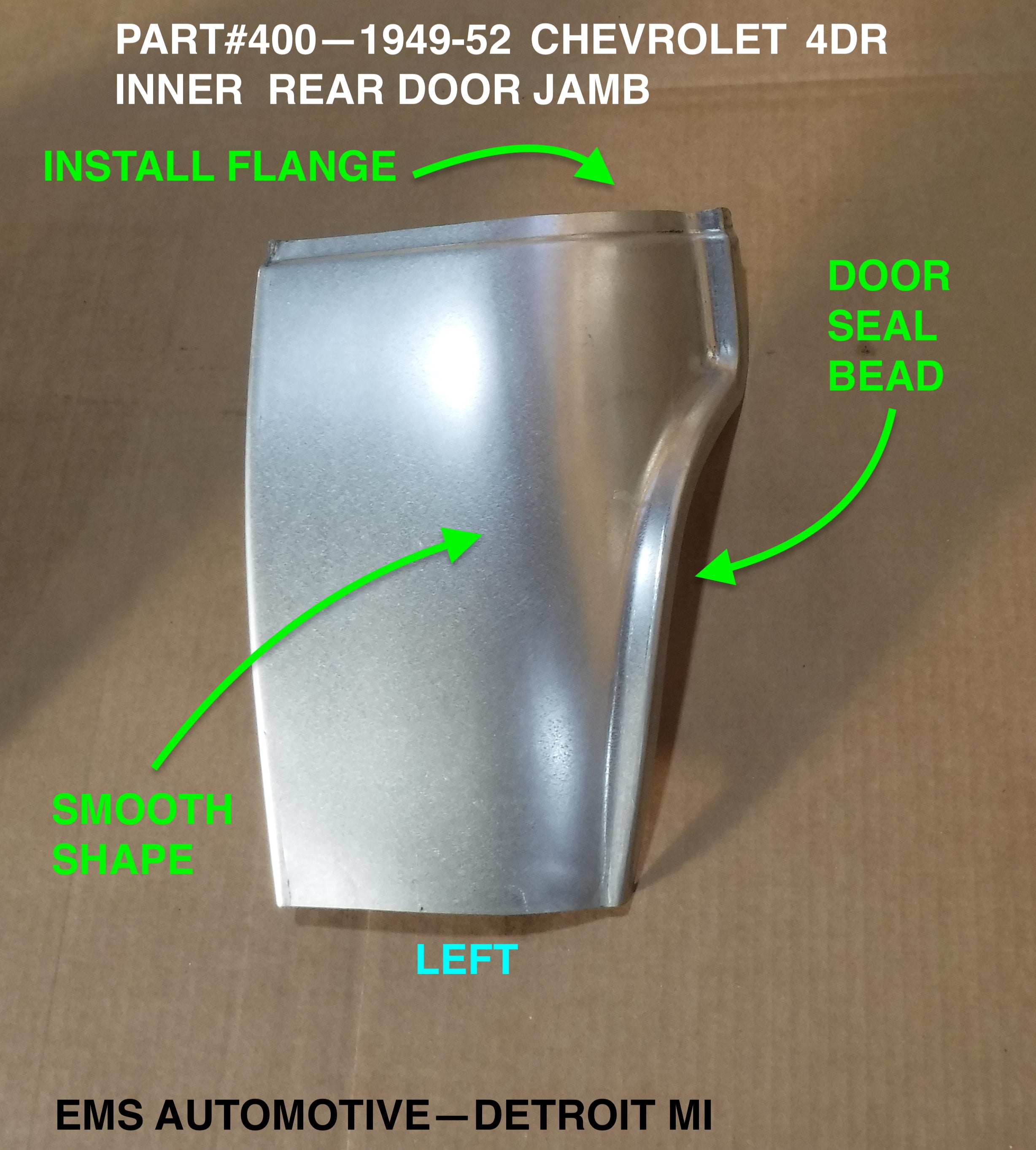 1949-52 Chevy 4 Door Rear Inner Door Jam