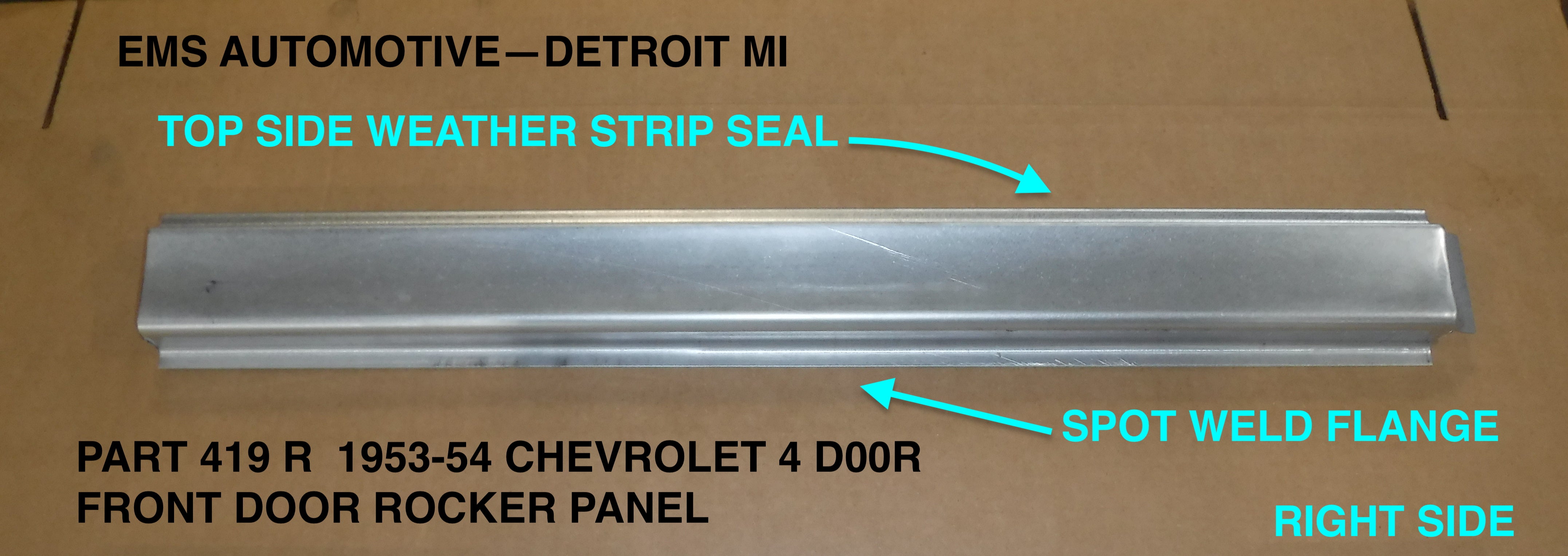1953-54 Chevy 4 Door Sedan Front Door Rocker Panel