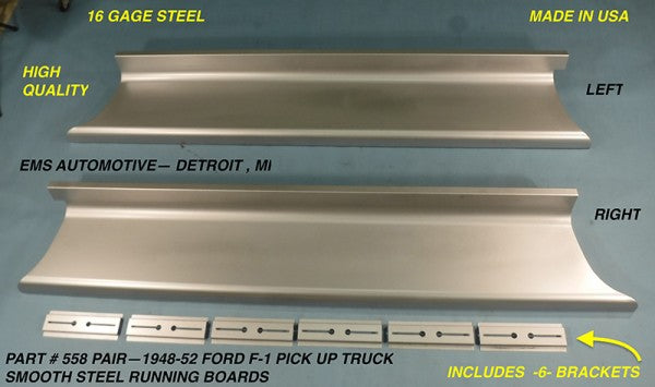 1948-50 Ford F1 Truck Running Boards (Pair)