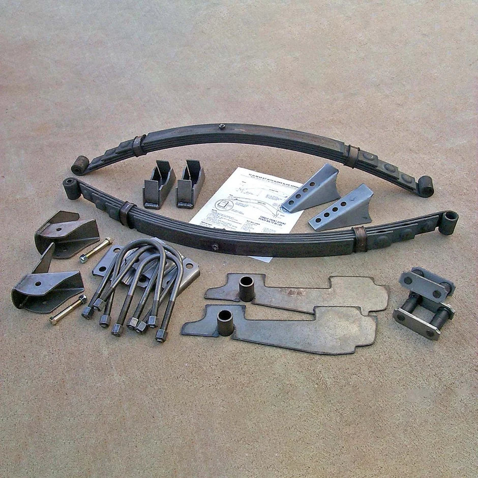 1933-34 Ford Coupe, Roadster, and Pick up Weld On SuperSlide Parallel Rear Spring Kit - Posies