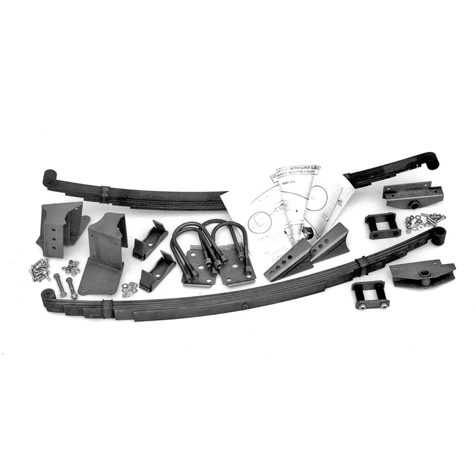 1941-48 Ford Car Bolt In SuperSlide Parallel Adjustable Rear Leaf Spring Kit - Posies