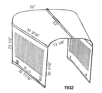 Rootlieb 1932 Ford 3 Piece Hood with Plain Top and Plain Sides