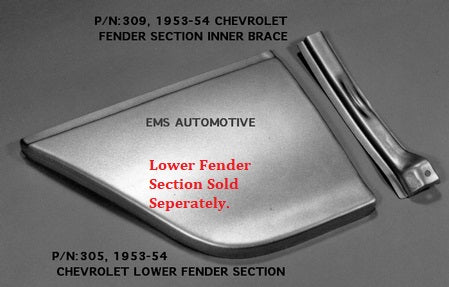 1953-54 Chevrolet Fender Section Inner Brace