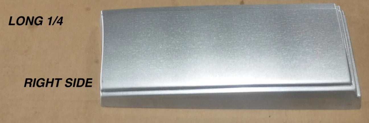 Metal car panel with specifications on a brown background