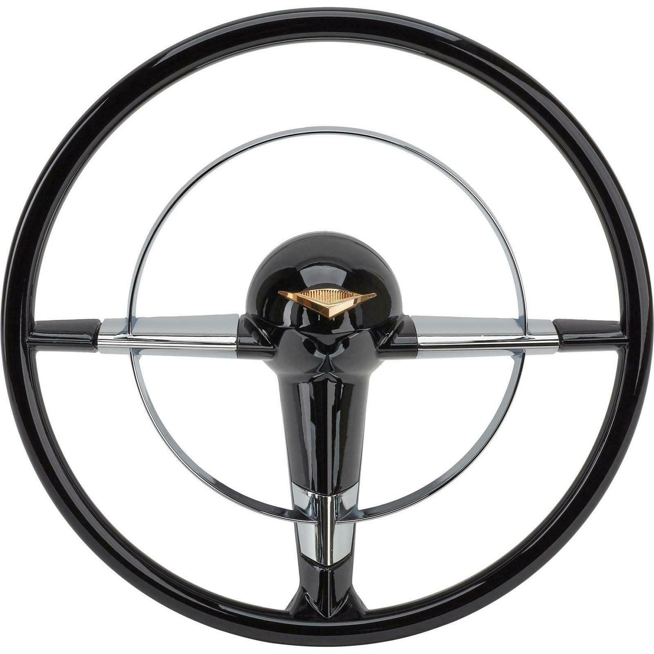 thumbnail image 2 of Grant 15' Black Steering Wheel With Red Bowtie For 1955-1956 Chevy - Stainless Steel Muscle Car 2 of 6