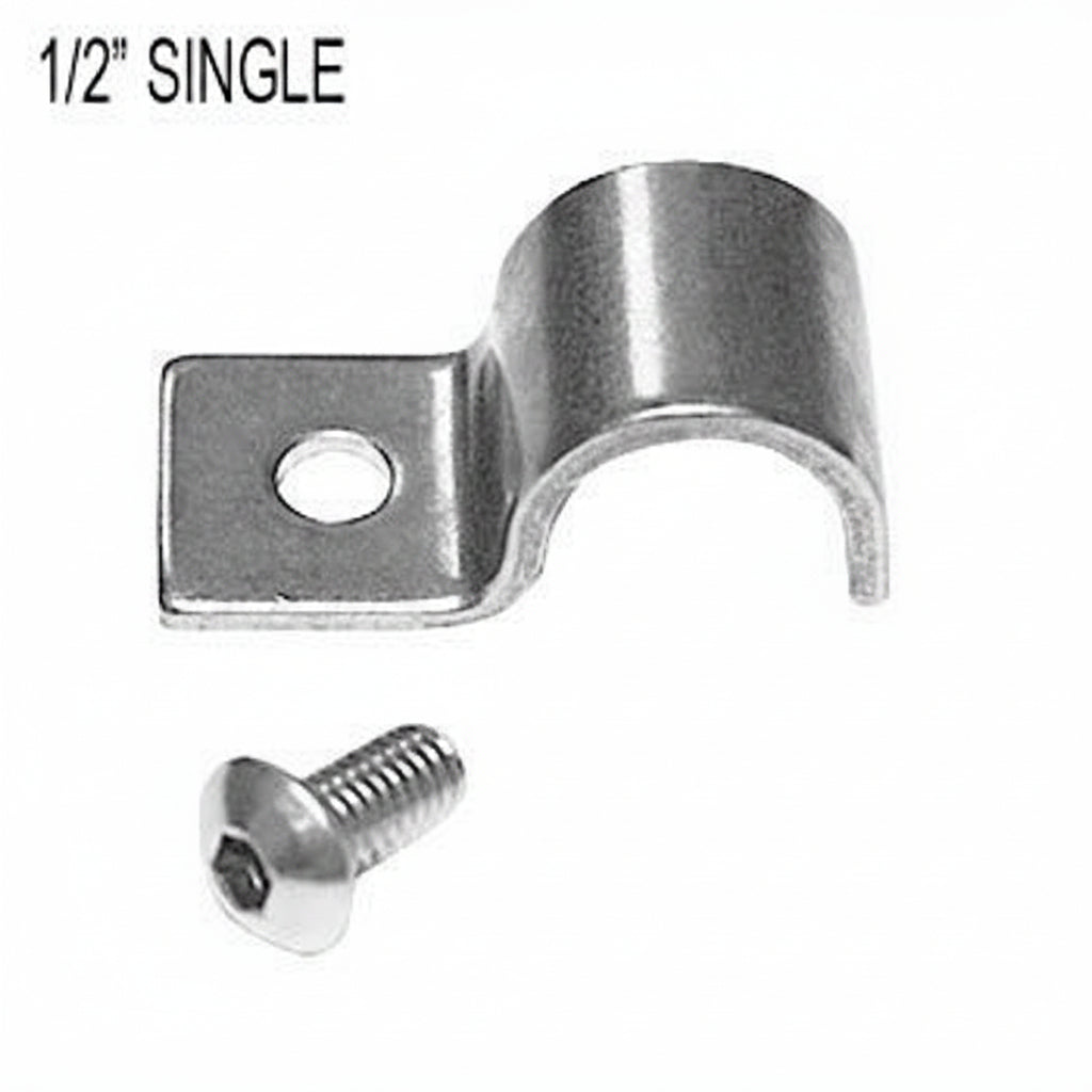 Kugel Komponents Single Line Clamps for 1/2 Inch Line - 12 Pack