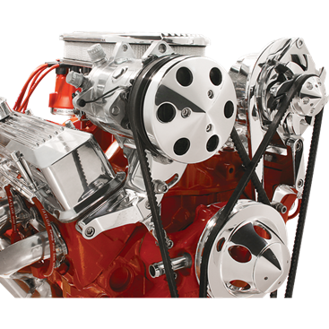 Billet Aluminum Small Block Chevy A.C. Compressor Bracket, Standard Heads, Short Pump, Top Mount, Passenger Side