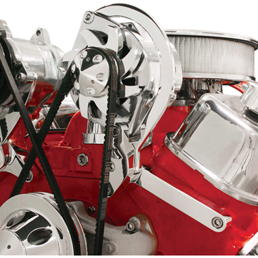 Billet Aluminum Big Block Chevy Alternator Bracket, Standard Heads, Top Mount, Driver Side