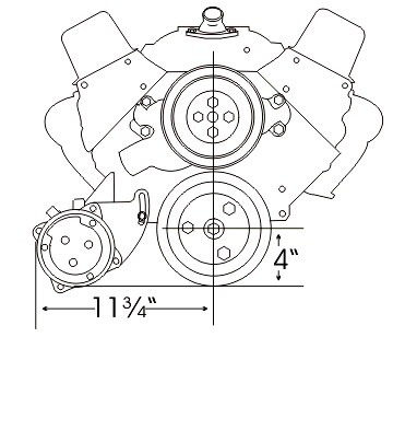 Alan Grove Components Small Block Chevy Air Conditioning Compressor Bracket, Short Water Pump, Low Mount, Passenger Side 109R