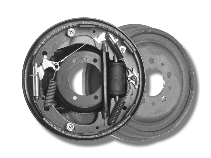 Pete and Jakes Rear Drum Brake Kit Loaded Backing Plates and New Drums for 9" Ford Rearends