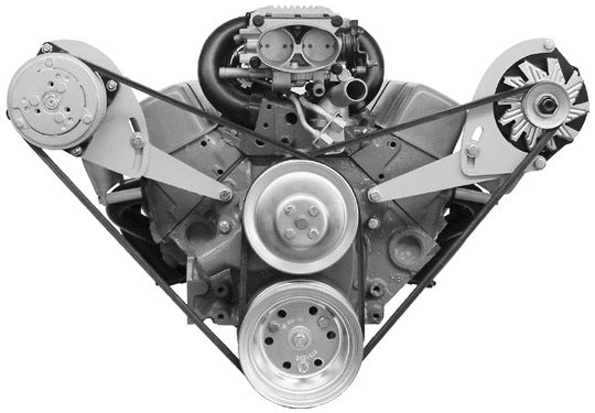 Alan Grove Components Small Block Chevy Wide Air Conditioning Compressor Bracket, Short Water Pump, Low Profile, Passenger Side 113R