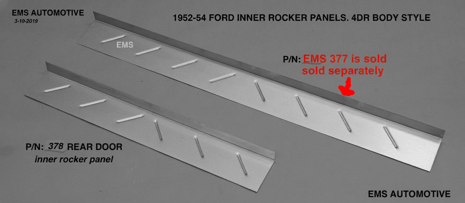 1952-54 Ford and Mercury 4-Door Sedan Inner Rocker Panel Rear Door Panel