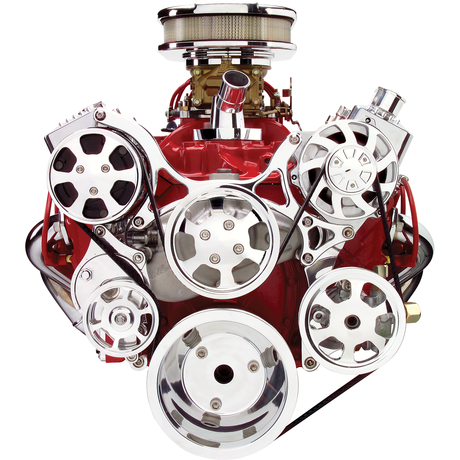 Billet Specialties Premium Polished Tru Trac Serpentine System - Small Block Chevy