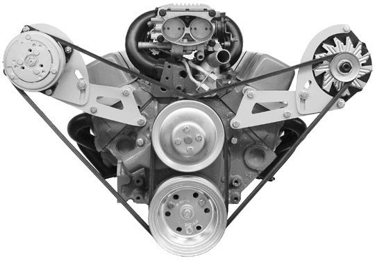 Alan Grove Components Small Block Chevy Air Conditioning Compressor Bracket, Short Water Pump, Low Profile, Passenger Side 132R