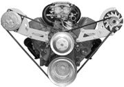Alan Grove Components Small Block Chevy Air Conditioing Compressor Bracket, Long Water Pump, Low Profile, Passenger Side 135R
