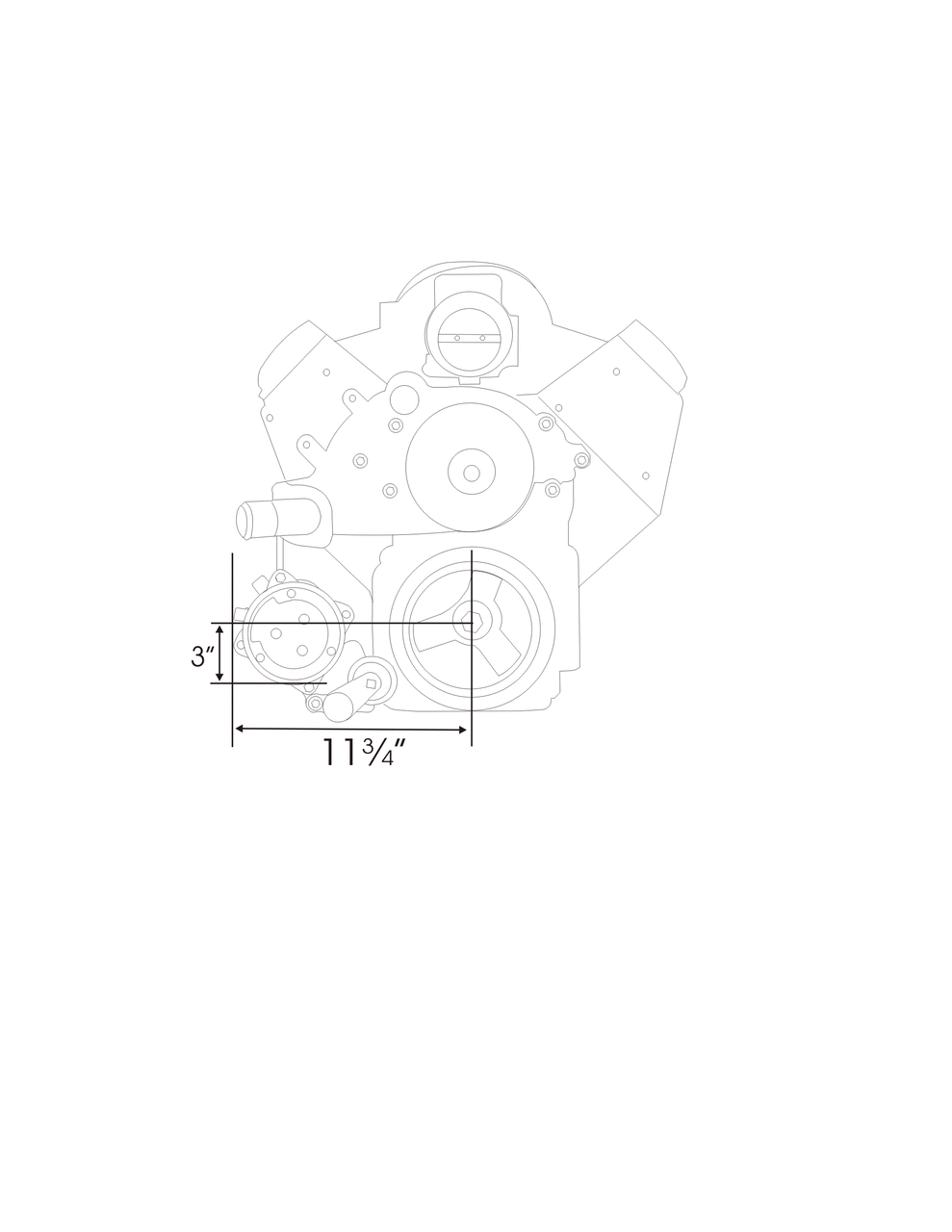 Alan Grove Compnents LS Engine Chevy, Corvette Air Conditioning Compressor Bracket, Low Mount, Passenger Side 144R