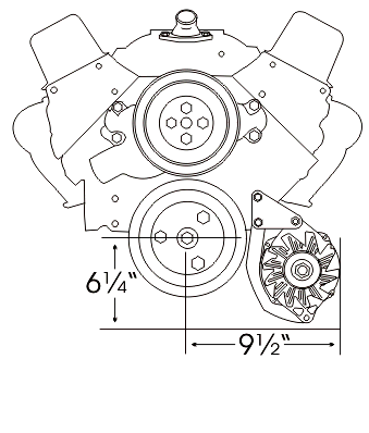 Alan Grove Components Small Block Chevy Alternator Bracket, Short Water Pump, Low Mount, Driver Side 207L