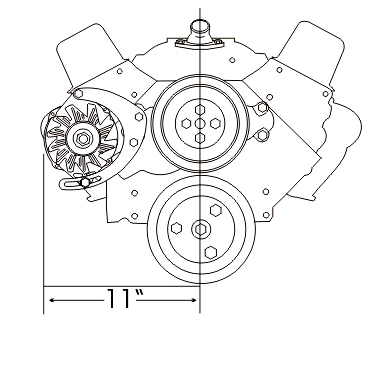 Alan Grove Components Small Block Chevy Alternator Bracket, Long Water Pump, Mid Mount, Passenger Side 215R