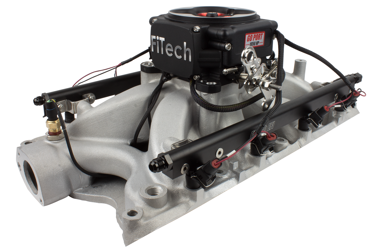 FiTech Go Port Small Block Chevy 500-1050 HP System- Black (Gen 1 Intake)