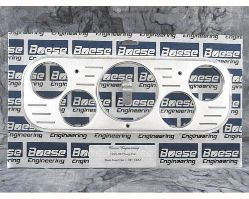 Boese Engineering 1937 - 1938 Chevy Car Billet Aluminum Dash Insert for VDO Gauges (3 3/8" & 2 1/16")