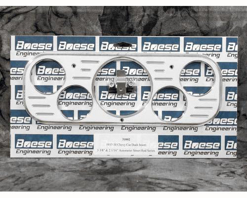 Boese Engineering 1937 -1938 Chevy Car Billet Aluminum 5 Guage Dash Insert for 3 3/8" and 2 1/16" Auto Meter Gauges