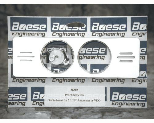 Boese Engineering 1957 Chevy Car 2 Gauge Radio Insert for Auto Meter or VDO Gauges (2 1/16")