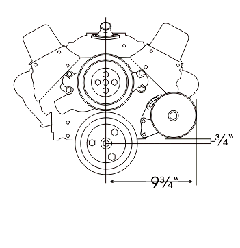 Alan Grove Components Small Block Chevy Power Steering Type 2 Pump Street Rod Bracket, Short Water Pump, Driver Side 409L