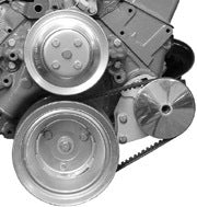Alan Grove Components Small Block Chevy Power Steering Pump, Type 2 Reservoir, Long Water Pump, Low Mount, Driver Side 410L